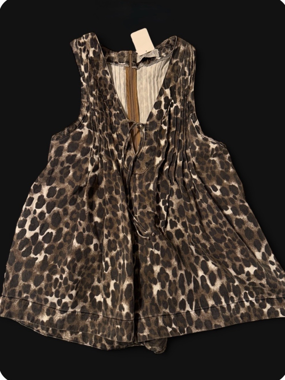 NWT Leopard Print Denim Romper